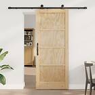vidaXL Skjutdörr med hårdvarusats 83x202 cm Massivt trä tall