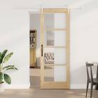 vidaXL Skjutdörr med beslag Set 78x211 cm Solid trä fura