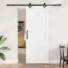vidaXL Skjutdörr med Beslagsset Vit 83x211 cm Massiv Furu