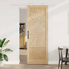 vidaXL Skjutdörr med Hårdvarusats 83x232 cm Solid Trä Furu