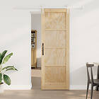 vidaXL Skjutdörr med Utrustning Set 73,5x211 cm Massivt Trä Furu