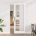 vidaXL Skjutdörr med beslagsset Vit 78x211 cm Massivt Trä Furu