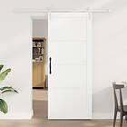 vidaXL Skjutdörr med Uppsättning Vit 83x202 cm Solid Trä Furu