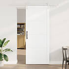 vidaXL skjutdörr med hårdvarusats Vit 93x232 cm Massivt trä Furu