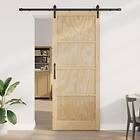 vidaXL Skjutdörr med hårdvarusats 93x232 cm Massiv Furu