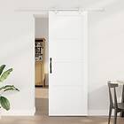 vidaXL Skjutdörr med Verktygsset Vit 78x211 cm Massivt Trä Furu