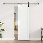 vidaXL Skjutdörr med hårdvarusats Vit 61x198.5 cm Massivt trä Pine