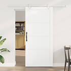 vidaXL Skjutdörr med Hårdvarusats Vit 93x202 cm Massiv Trä Furu