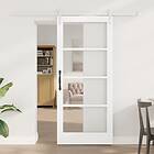 vidaXL Skjutdörr med hårdvaruset vit 86x198.5 cm massiv furu