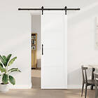 vidaXL skjutdörr med hårdvaruset vit 78x232 cm massivt trä furu