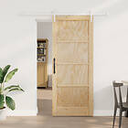 vidaXL Skjutdörr med Hårdvarusats 83x202 cm Massivt Tallträ