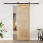 vidaXL Skjutdörr med hårdvarusats 73,5x211 cm Massivt Furuträ