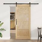 vidaXL Skjutdörr med beslag Set 86x198.5 cm Massivt furu