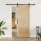 vidaXL Skjutdörr med hårdvaruset 83x202 cm massiv trä furu