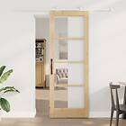 vidaXL Skjutdörr med hårdvaru-set 'ORKDAL'Massiv trä & Glas