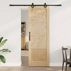 vidaXL Skjutdörr med beslagssats 73,5x211 cm Solid träfuru