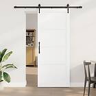 vidaXL skjutdörr med beslagset vit 86x211 cm massiv furu