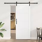 vidaXL Skjutdörr med hårdvaruuppsättning Vit 86x211 cm Massivt trä Furu