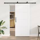 vidaXL Skjutdörr med beslag Vit 93x211 cm Solid Furu