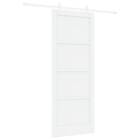 vidaXL Skjutdörr med stilren uppsättning Vit 83x211 cm Solid Furu