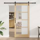 vidaXL Skjutdörr med hårdvaruset 93x211 cm Massivt tallträ