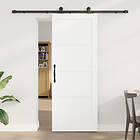vidaXL Skjutdörr med Hårdvarusats Vit 78x202 cm Massivt trä Furu