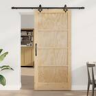 vidaXL Skjutdörr med hårdvarusats 93x202 cm Massivt trä tall