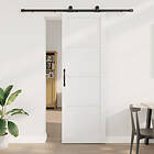 vidaXL Skjutdörr med Hårdvarusats Vit 78x232 cm Massivt furuträ