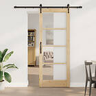 vidaXL Skjutdörr med beslag set 83x211 cm Massiv trä tall