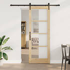 vidaXL Skjutdörr med Hårdvarusett 78x211 cm Massiv Trä Furu