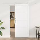vidaXL Skjutdörr med Tillbehör Vit 83x202 cm Massivt Trä Furu