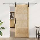 vidaXL Skjutdörr med Uppsättning 78x202 cm Massivt Trä Furu