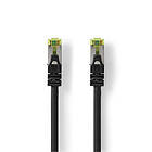 Nedis CAT7 nätverkskabel S/FTP RJ45 hane RJ45 hane 0,25 m Snagless Rund LSZH Svart Label