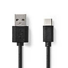 Nedis USB-kabel USB 2,0 USB-A Hane USB-C™ Hane 5 W 480 Mbps Nickelplaterad 2,00 