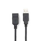 Nedis USB-kabel USB 2,0 USB-A Hane USB-A Hona 480 Mbps Nickelplaterad 1,00 m Run
