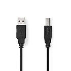 Nedis USB-kabel USB 2,0 USB-A Hane USB-B Hane 10 W 480 Mbps Nickelplaterad 3,00 
