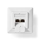 Nedis Nätverksvägglåda I väggen 2-Port port(s) CAT6 Rak Hona Guldplaterad PVC Vit Låda