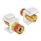 DeLock Keystone module, binding post (red) thread nut, white