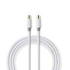 Nedis Koaxialkabel IEC (Koax) Hane IEC (Koax) Hona Guldplaterad 100 dB 75 Ohm Dubbelskärmad 2,00 m Rund PVC Vit Låda