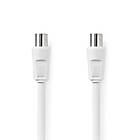 Nedis Koaxialkabel IEC (Koax) Hane IEC (Koax) Hona Nickelplaterad 90 dB 75 Ohm Dubbelskärmad 15,0 m Rund PVC Vit Label