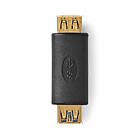 Nedis USB-A - USB-A -sovitin USB 3.2 Gen 1 Naaras - Naaras 5 Gbps Pyöreä Kullatt