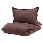 Boras Cotton Bianca Satin Blommigt Aubergine Bäddset Enkeltäcke 150x210
