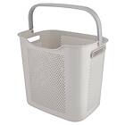 Clas Ohlson Liten tvättkorg plast, med handtag, beige och grå
