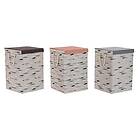 DKD Home Decor Tvättkorg Med lock 36 x 36 x 55 cm Grå Orange (3 antal)