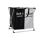 DKD Home Decor Tvättkorg Hopfällbar Double Metall Polyester (63 x 37 x 61 cm)