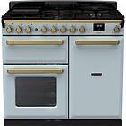 Rangemaster Estel Deluxe ESDL100DFPMSB/AB1 100cm Misty Blue Antique Brass