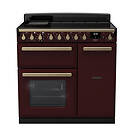 Rangemaster Estel Deluxe ESDL90EIPBOR/AB1 90cm Bordeaux Antique Brass