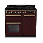 Rangemaster Estel Deluxe ESDL100DFPBOR/AB1 100cm Bordeaux Antique Brass