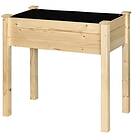 Outsunny Garden Wooden Planter Flower Raised Bed Herb Grow Box Container, Brown