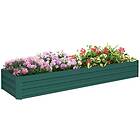 Outsunny Galvanised Raised Bed for Garden, Outdoor Elevated Planter Box Green, G